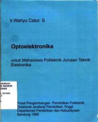 Image of Optoelektronika untuk mahasiswa politeknik jur. Teknik elektronika
